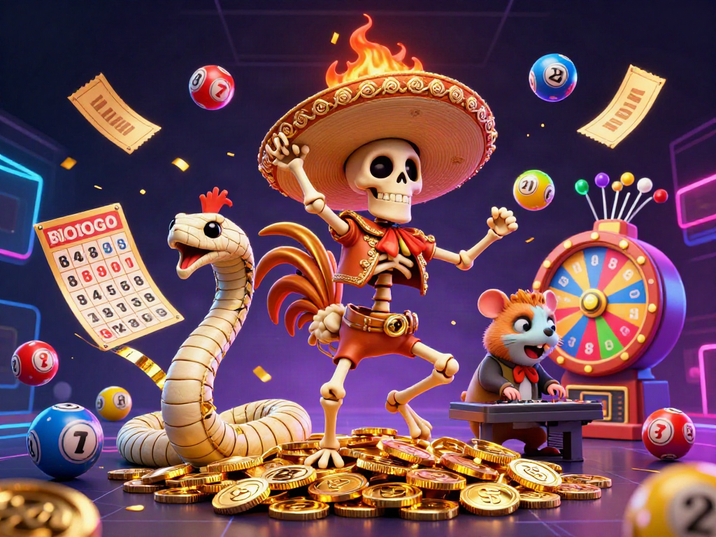 Engage with slotgacor excitement through a dynamic casino scene filled with festivities and colorful elements.